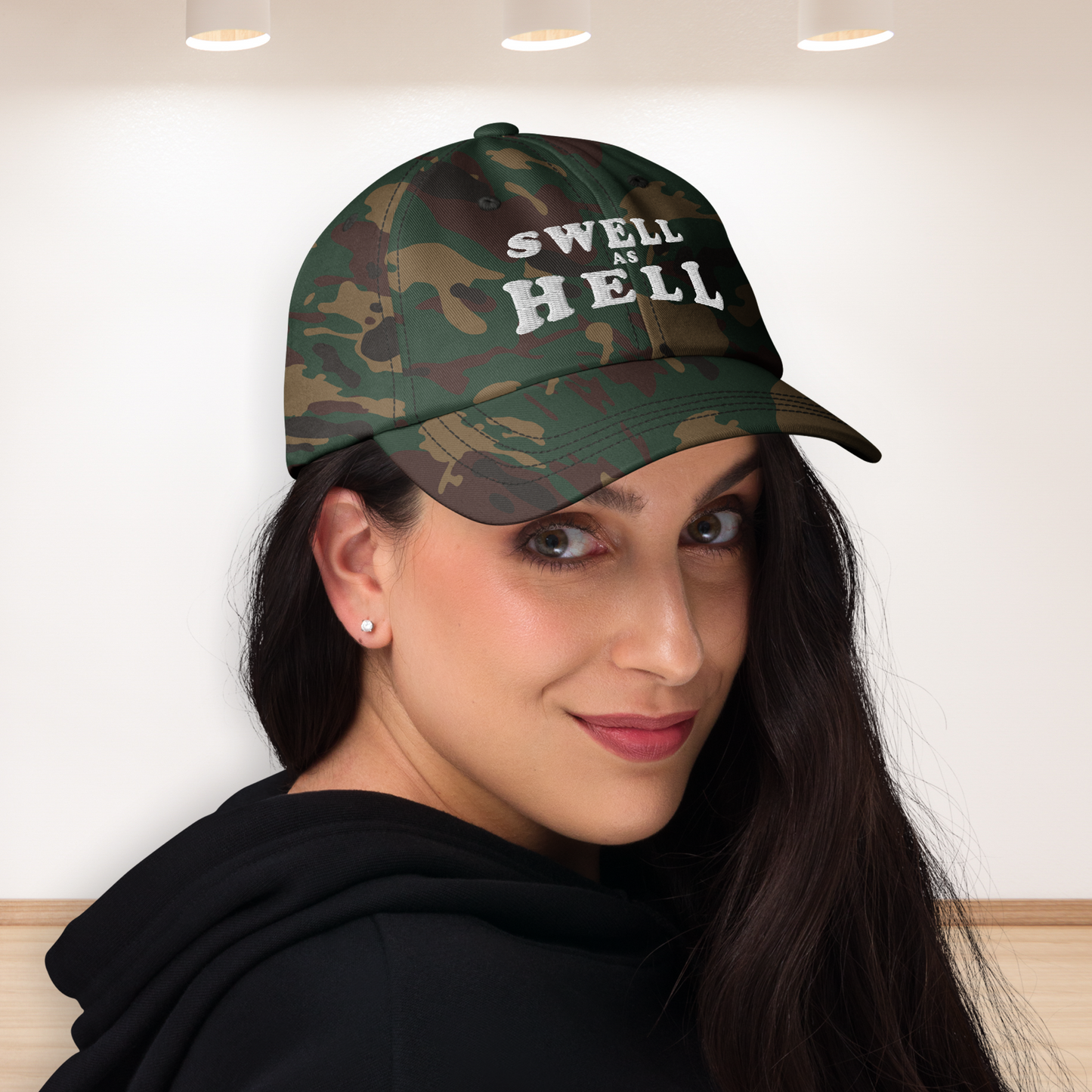 Swell As Hell Embroidered Camo Dad Hat