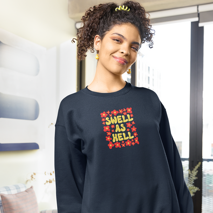 Swell As Hell With Floral Unisex Heavy Blend Crewneck Sweatshirt