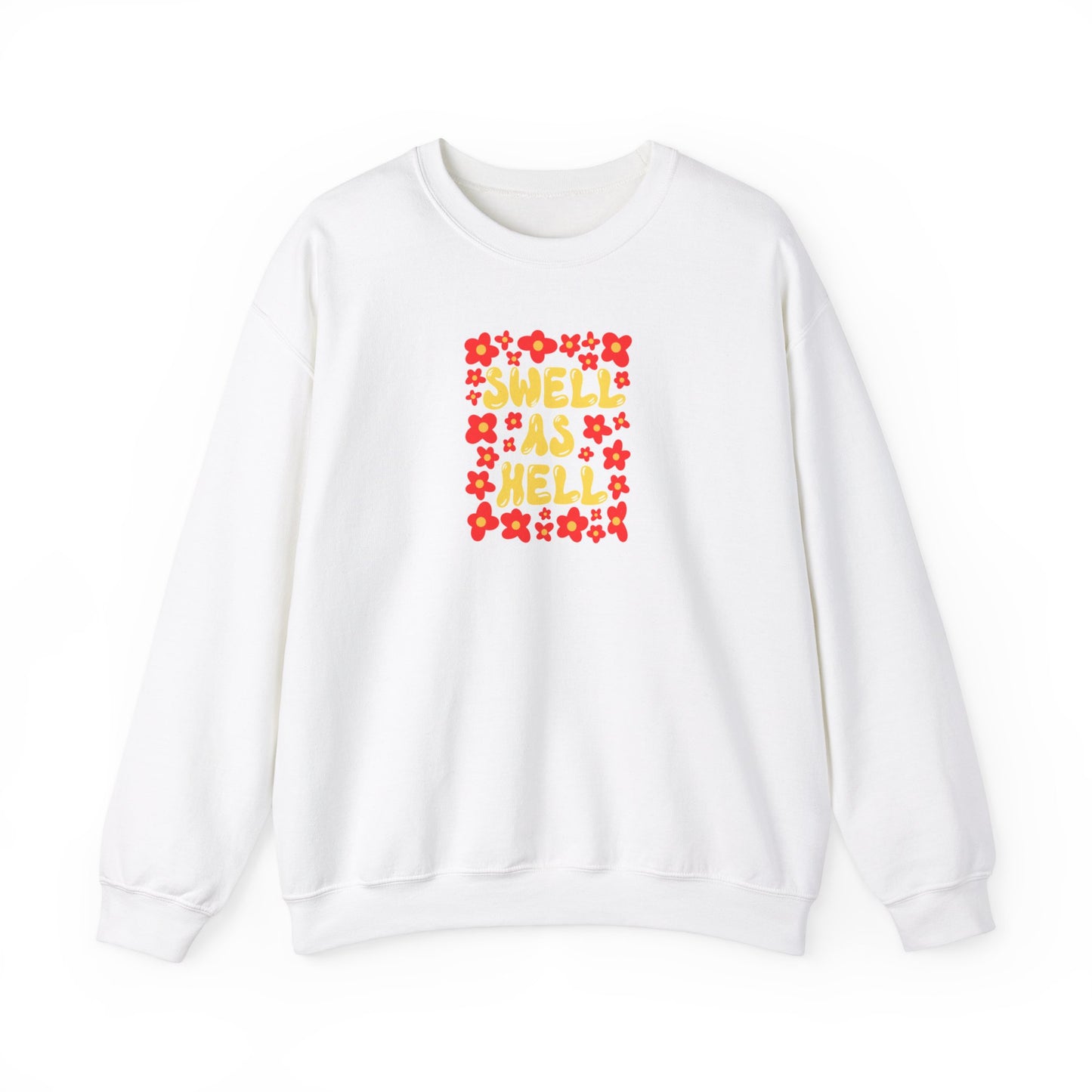 Swell As Hell With Floral Unisex Heavy Blend Crewneck Sweatshirt